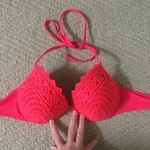 Coral push up bikini top